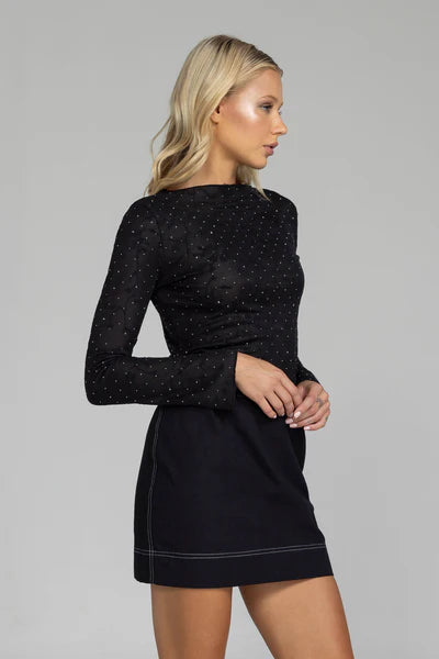BLAK // Gigi Top BLACK SILVER DIAMANTE