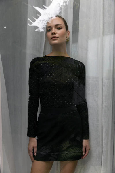 BLAK // Gigi Top BLACK SILVER DIAMANTE