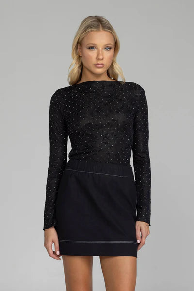 BLAK // Gigi Top BLACK SILVER DIAMANTE