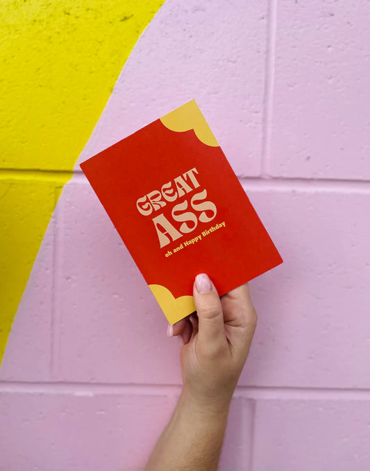 BAD ON PAPER // Great Ass ORANGE BIRTHDAY CARD