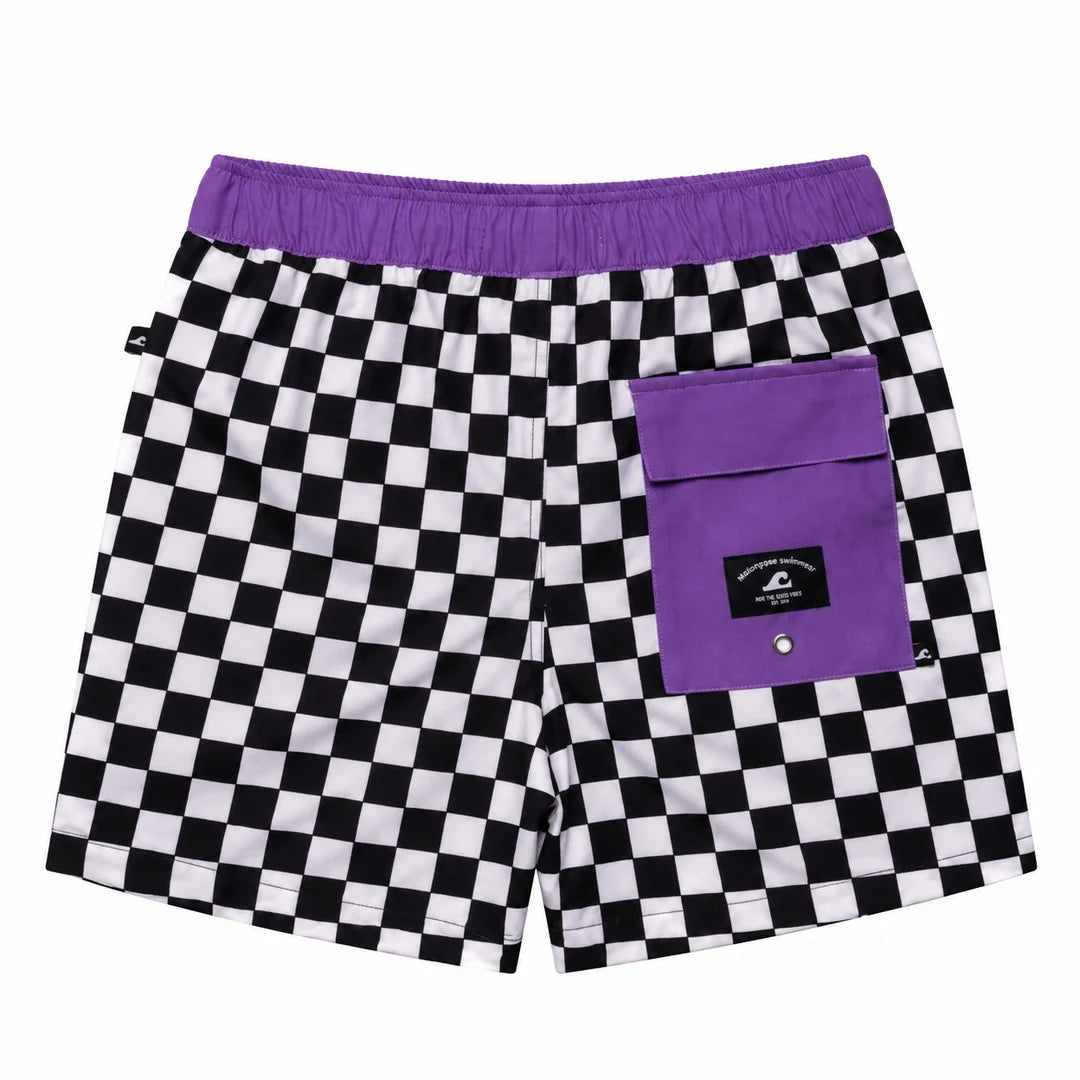 Grid Board Short BLACK/WHITE CHECK