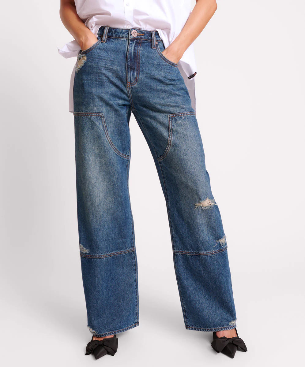 ONE TEASPOON // Jackson Utility Mid Waist Wise Leg GRITTY BLUE