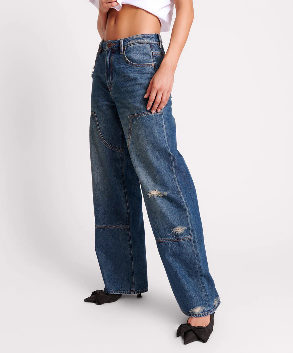 ONE TEASPOON // Jackson Utility Mid Waist Wise Leg GRITTY BLUE