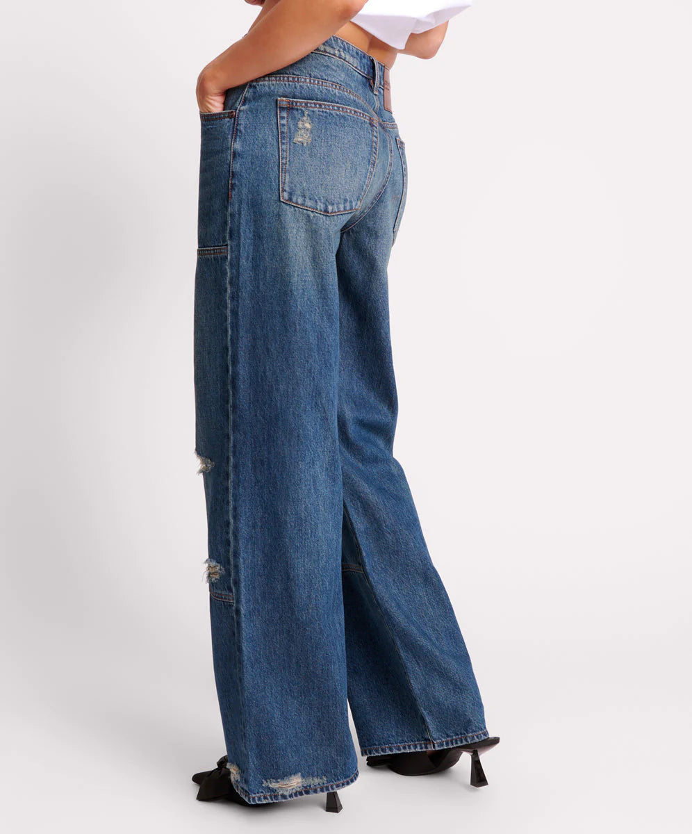 ONE TEASPOON // Jackson Utility Mid Waist Wise Leg GRITTY BLUE