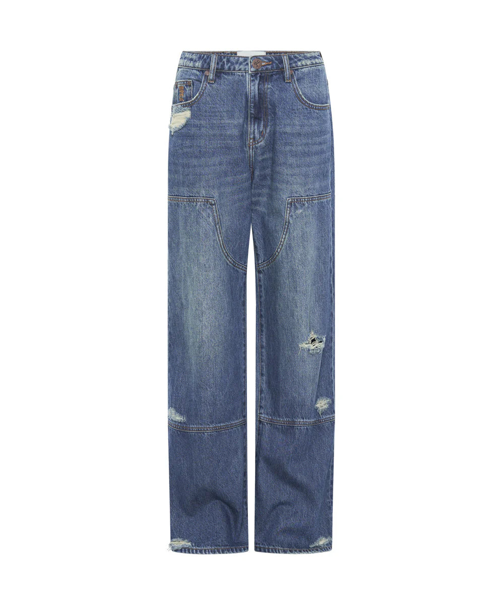 ONE TEASPOON // Jackson Utility Mid Waist Wise Leg GRITTY BLUE