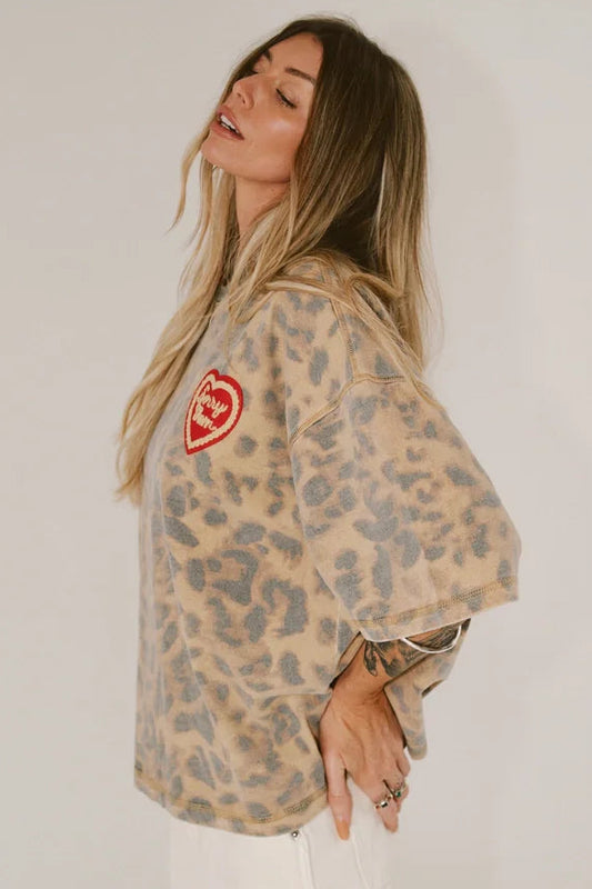 HAPPY LITTLE MOTHER // Sorry Mom Tee LEOPARD