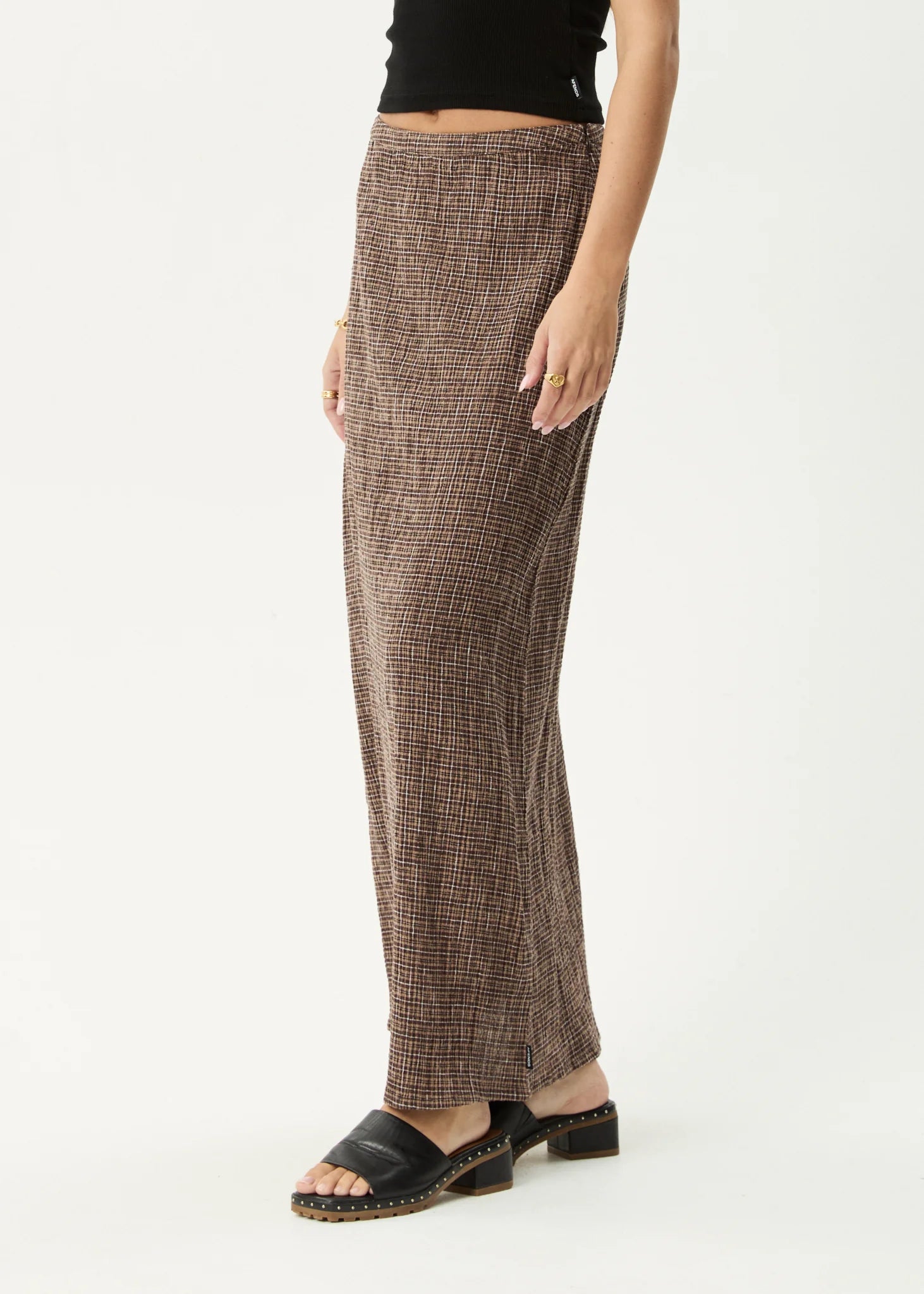 AFENDS // Hometown Seersucker Skirt COFFEE