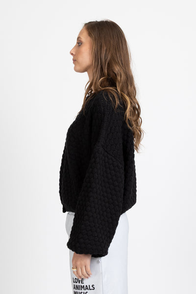 Honeycomb Cardi BLACK