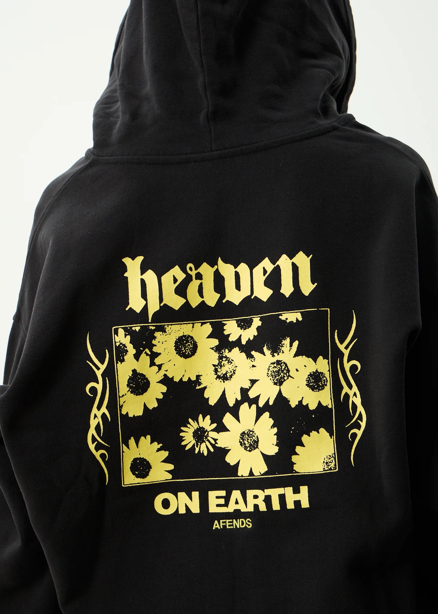 AFENDS // Heaven Boxy Zip Hood STONE BLACK
