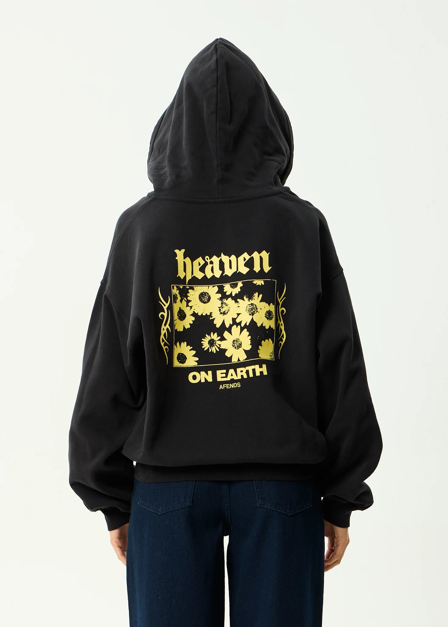 AFENDS // Heaven Boxy Zip Hood STONE BLACK