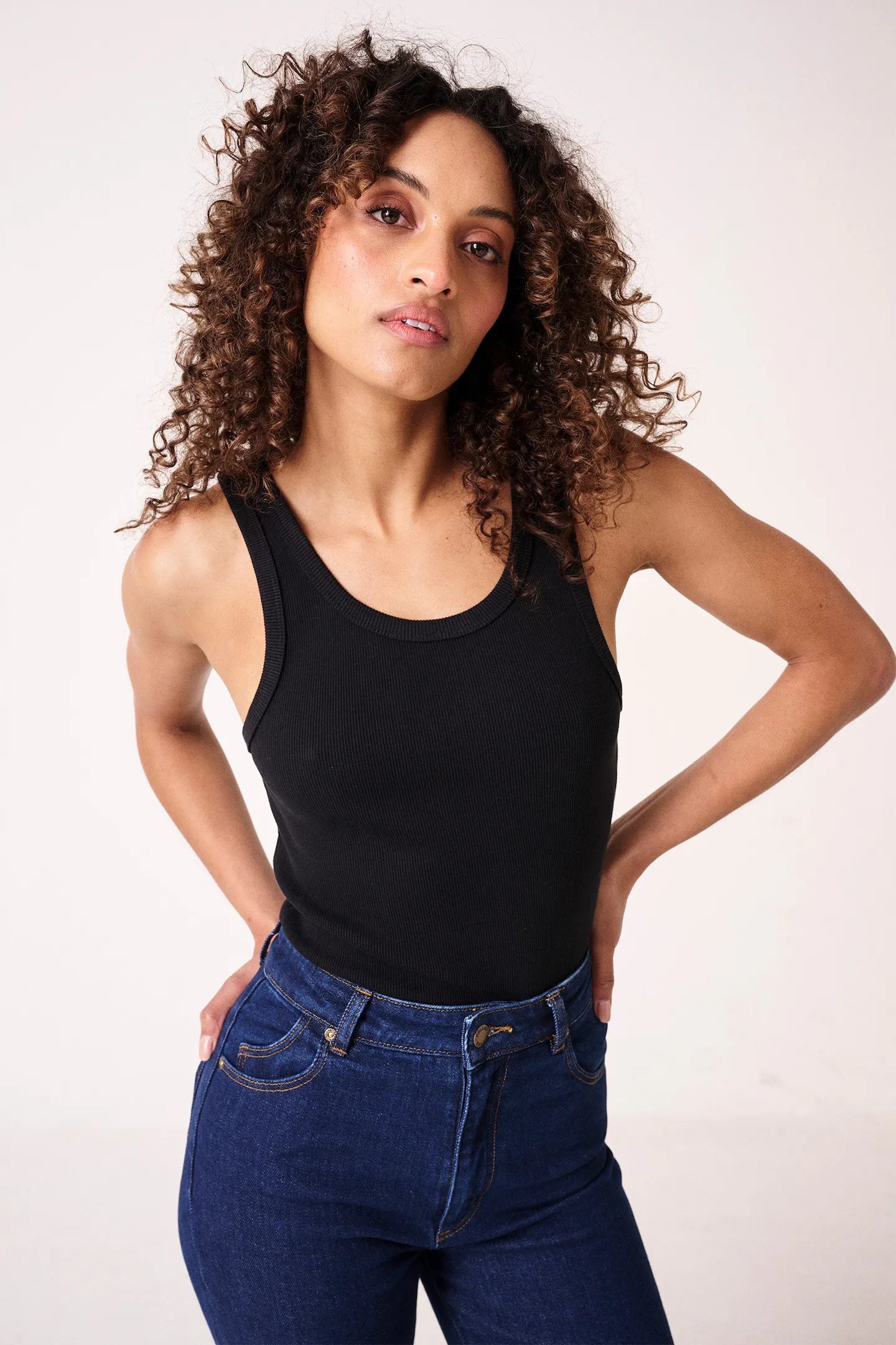 ROLLAS // Heavy Rib Toni Tank JET BLACK