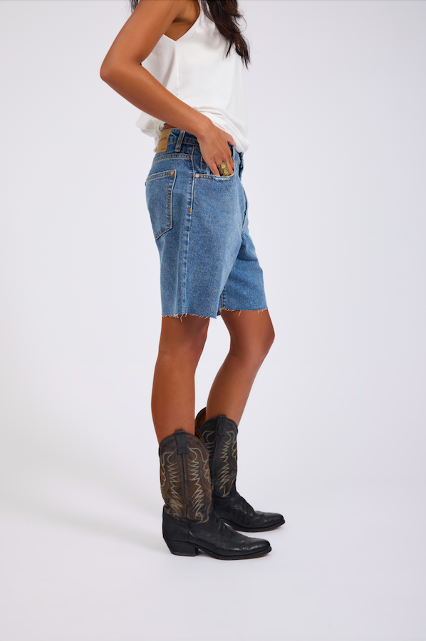 ONE TEASPOON // Jackson Mid Waist Shorts HOODLUM BLUE