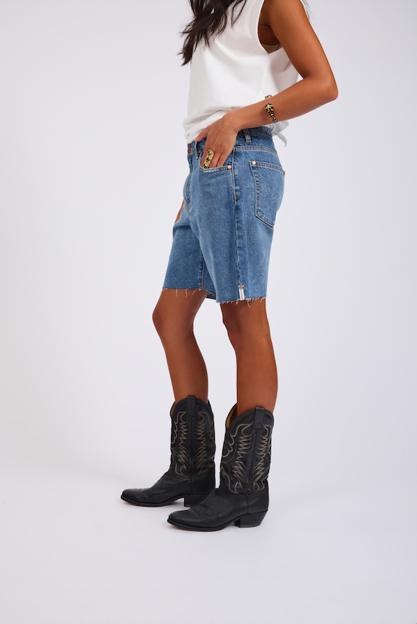ONE TEASPOON // Jackson Mid Waist Shorts HOODLUM BLUE