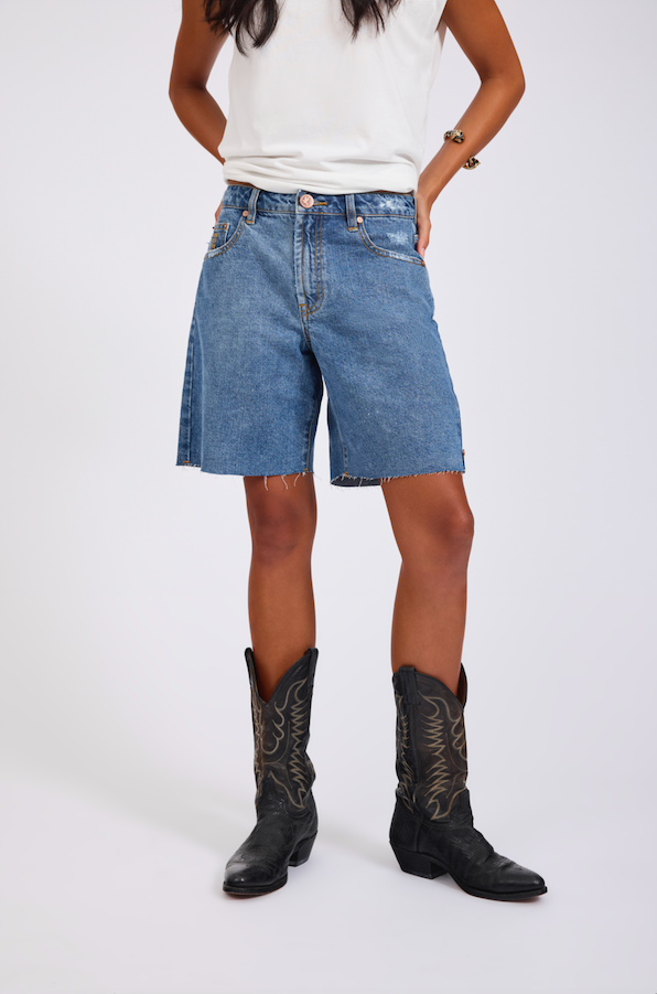 ONE TEASPOON // Jackson Mid Waist Shorts HOODLUM BLUE