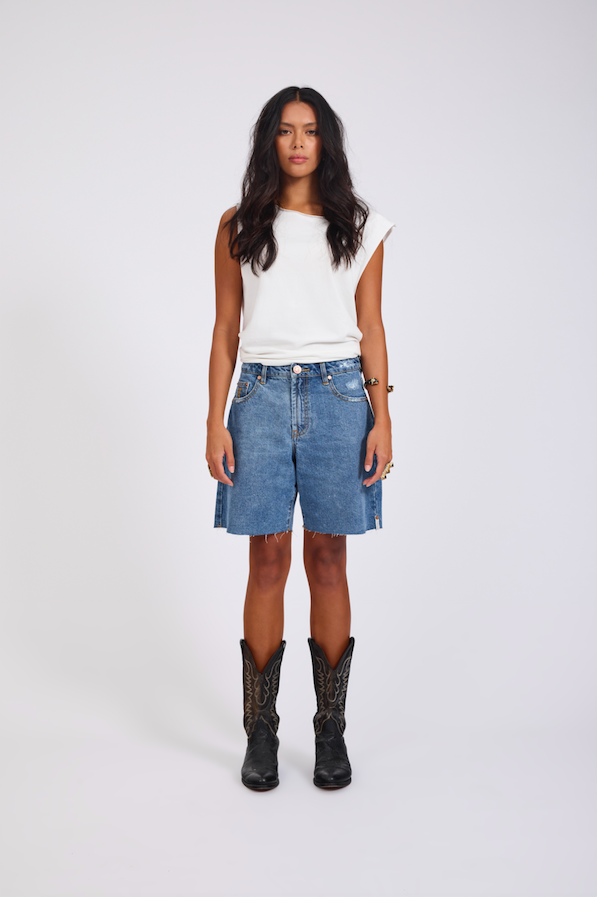 ONE TEASPOON // Jackson Mid Waist Shorts HOODLUM BLUE