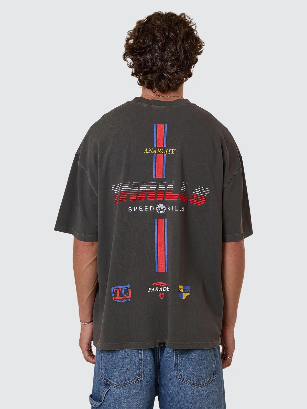 THRILLS // Anarchy In Paradise Box Fit OS Tee BLACK