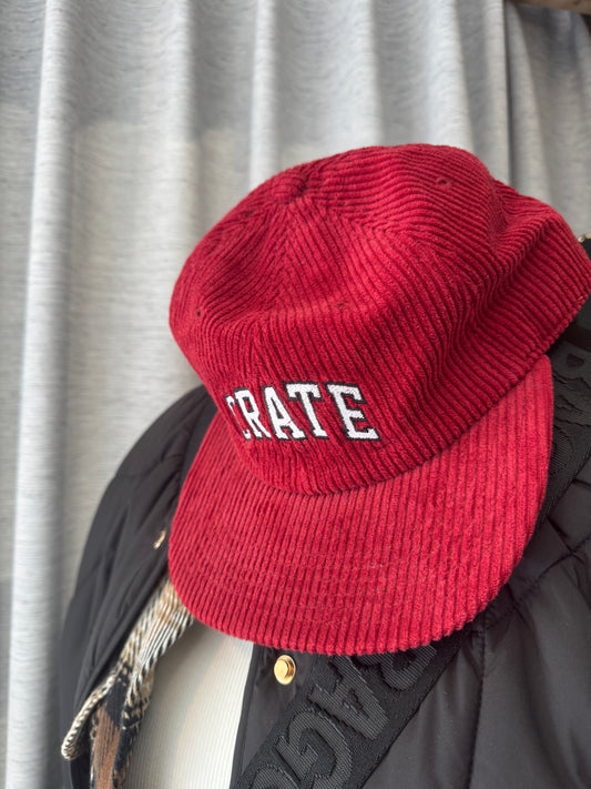 CRATE // Cord Varsity Cap Maroon