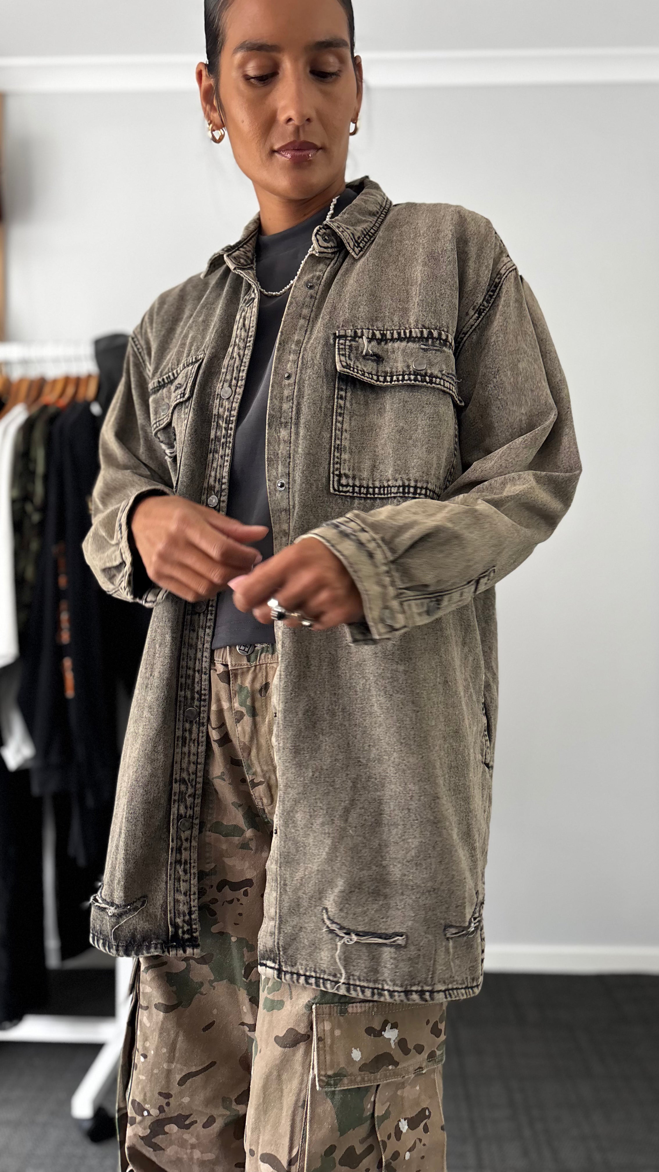 PRE-LOVED // ONE TEASPOON Denim Shirt Dress/Shirt RUST