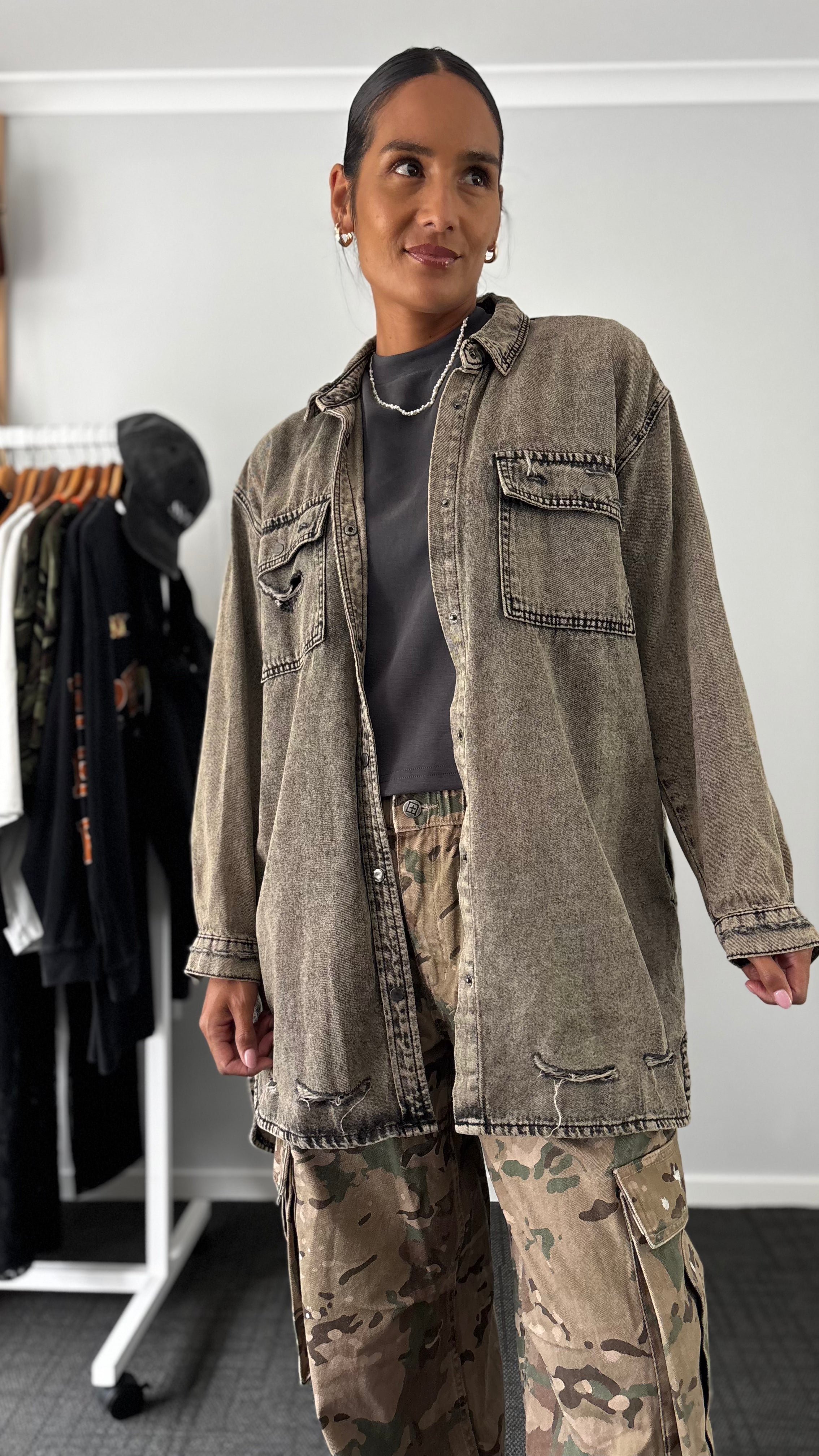 PRE-LOVED // ONE TEASPOON Denim Shirt Dress/Shirt RUST