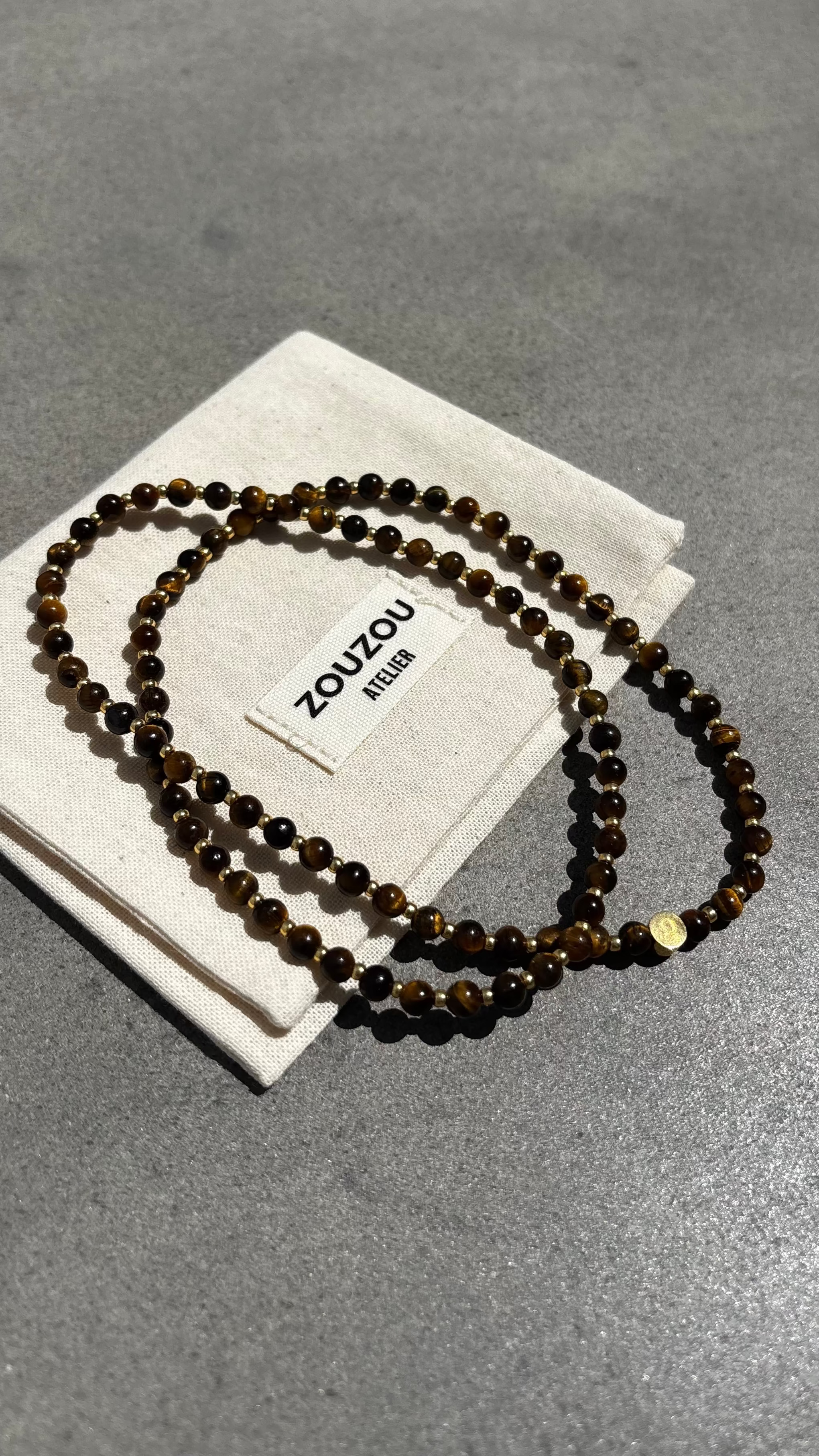 Tigers Eye / Gold Bead Necklace