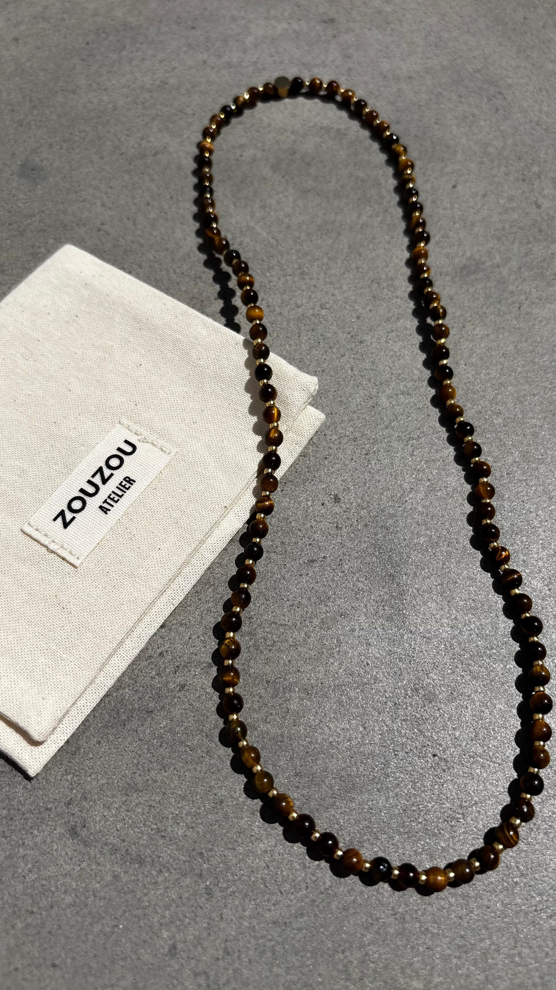 Tigers Eye / Gold Bead Necklace
