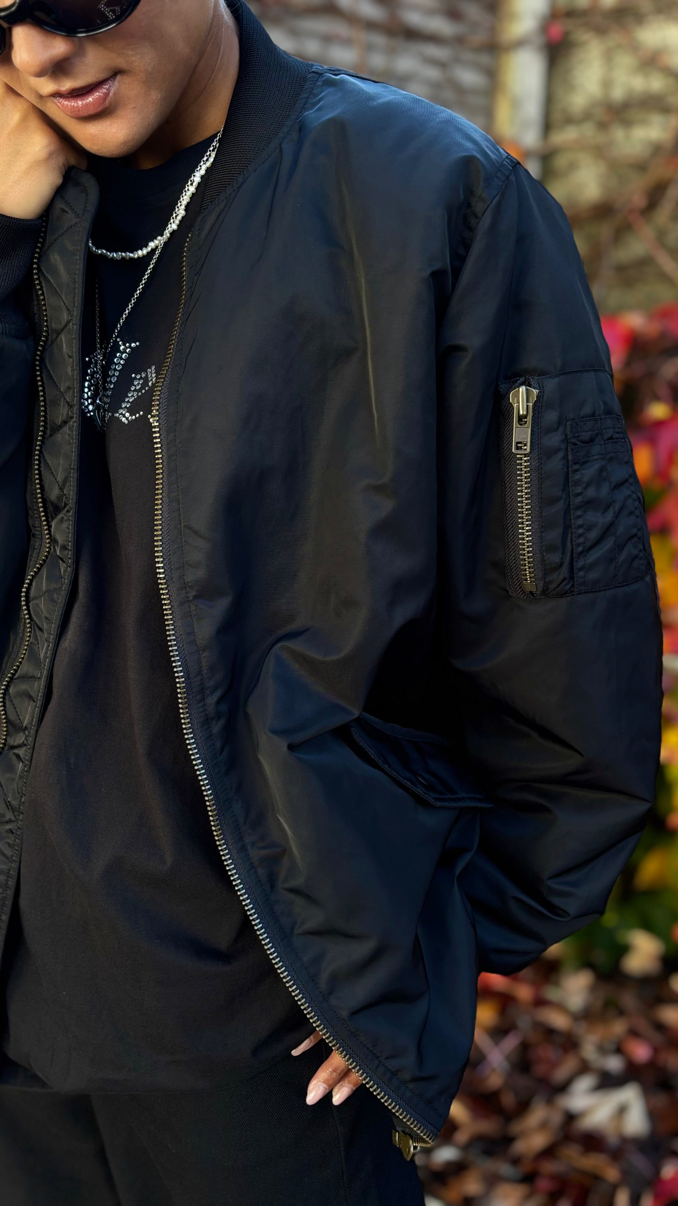 PRE-LOVED // THRILLS Bomber Jacket BLACK