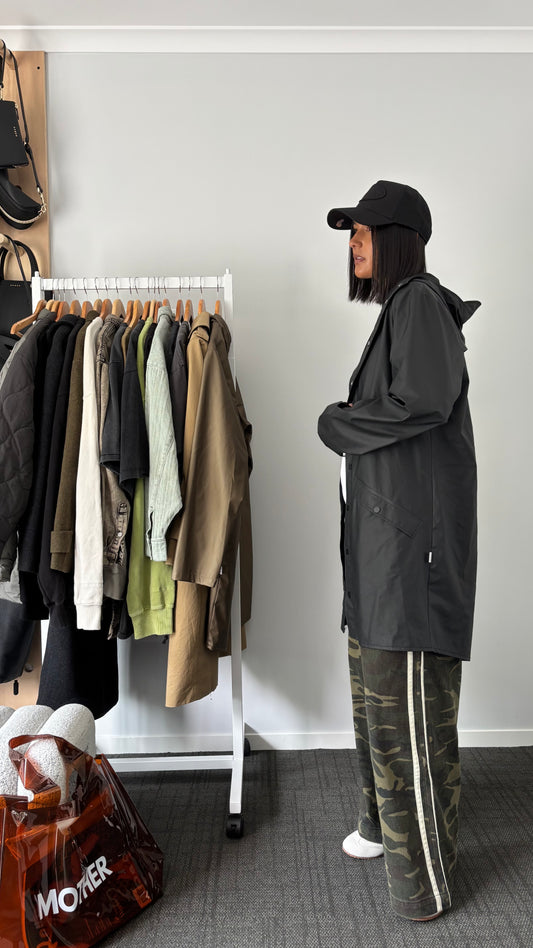 PRE-LOVED // RAINS Unisex Long Jacket BLACK