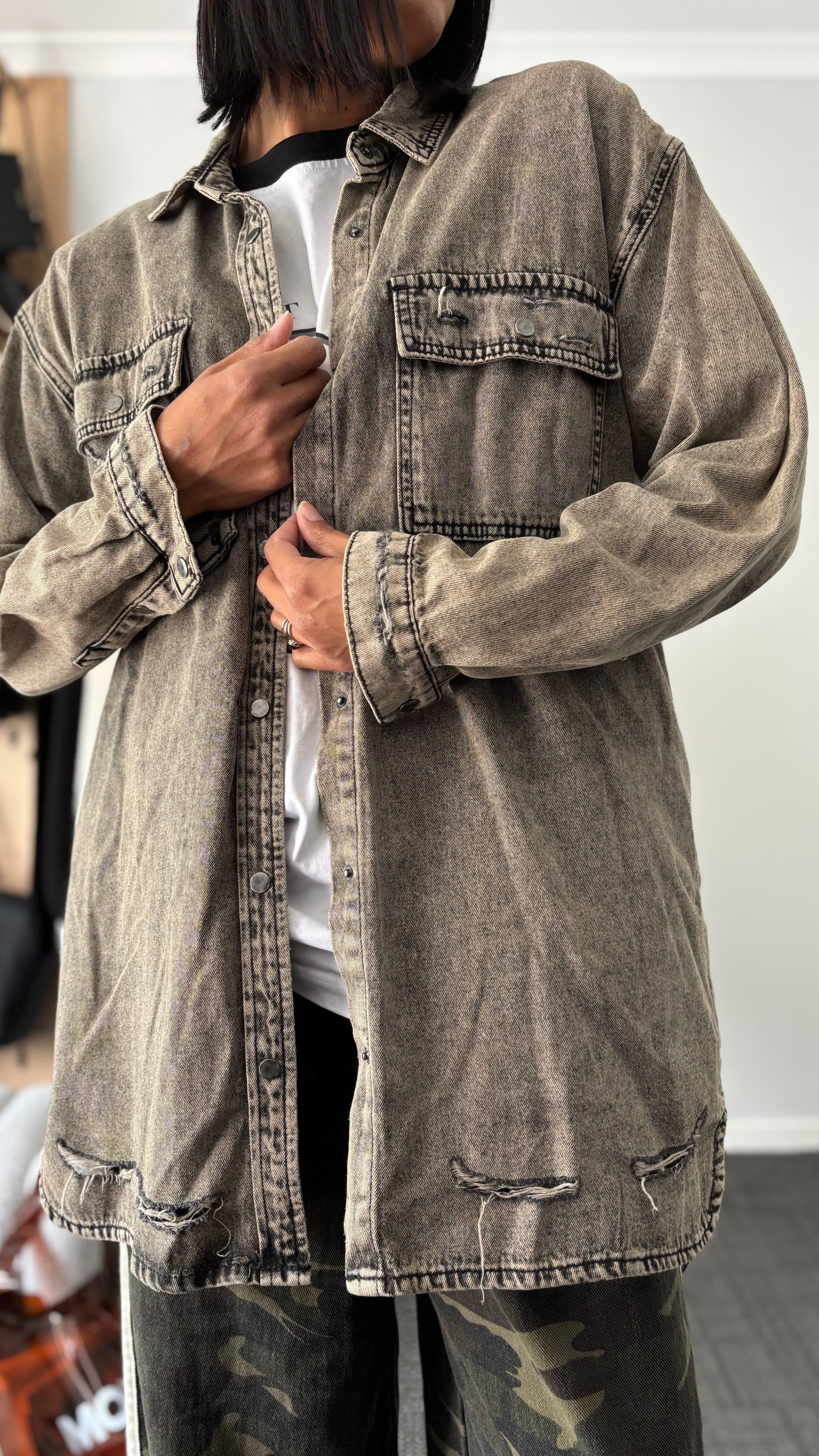 PRE-LOVED // ONE TEASPOON Denim Shirt Dress/Shirt RUST