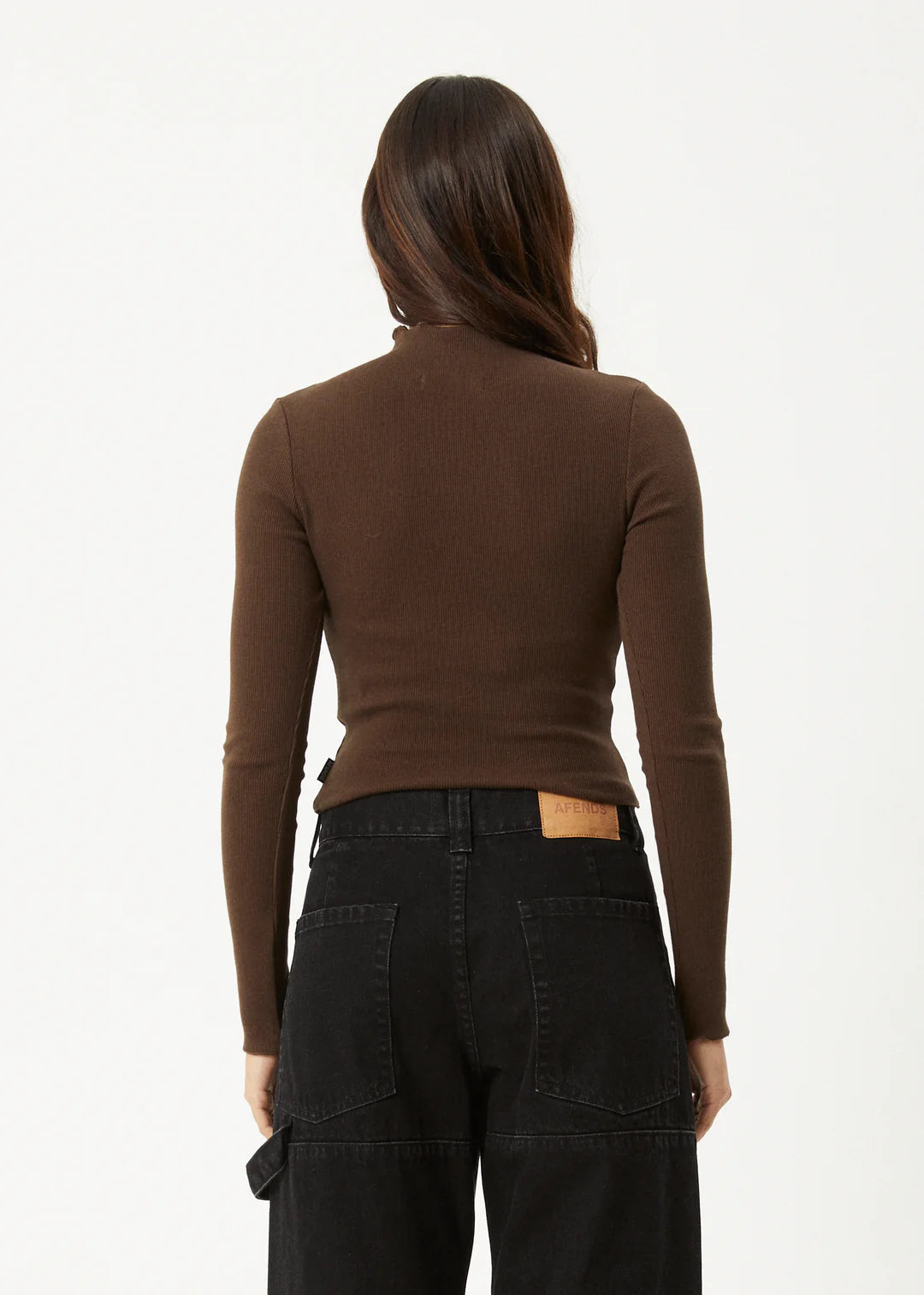 AFENDS // Iconic LS Rib Top COFFEE