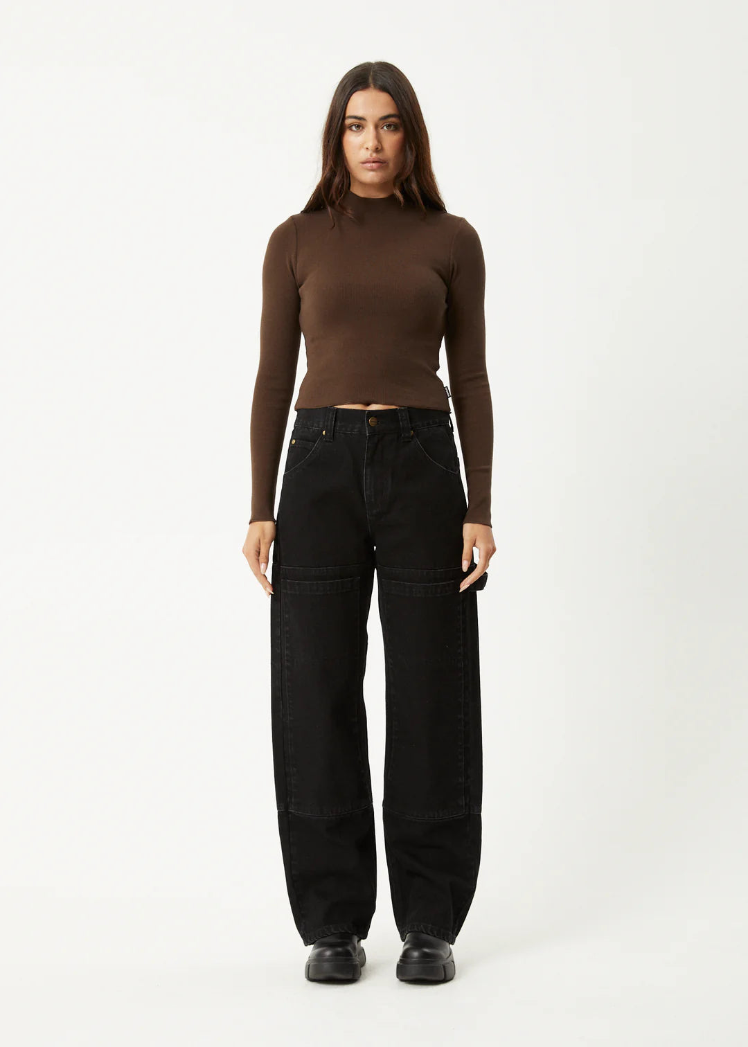 AFENDS // Iconic LS Rib Top COFFEE