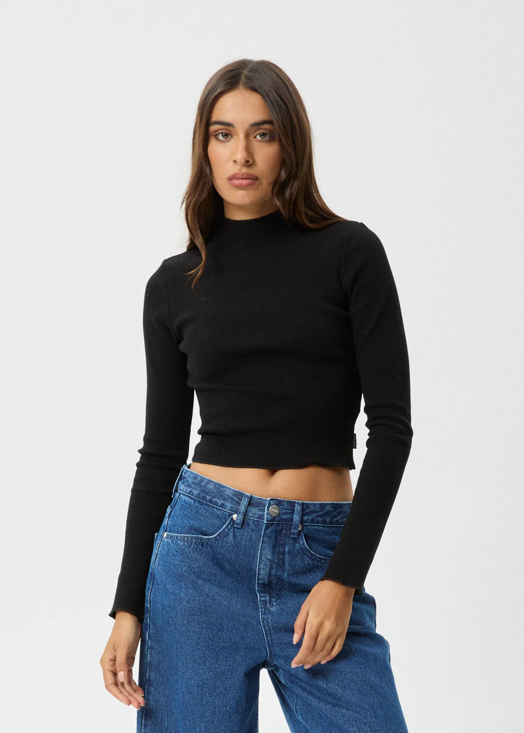 AFENDS // Iconic LS Rib Top BLACK