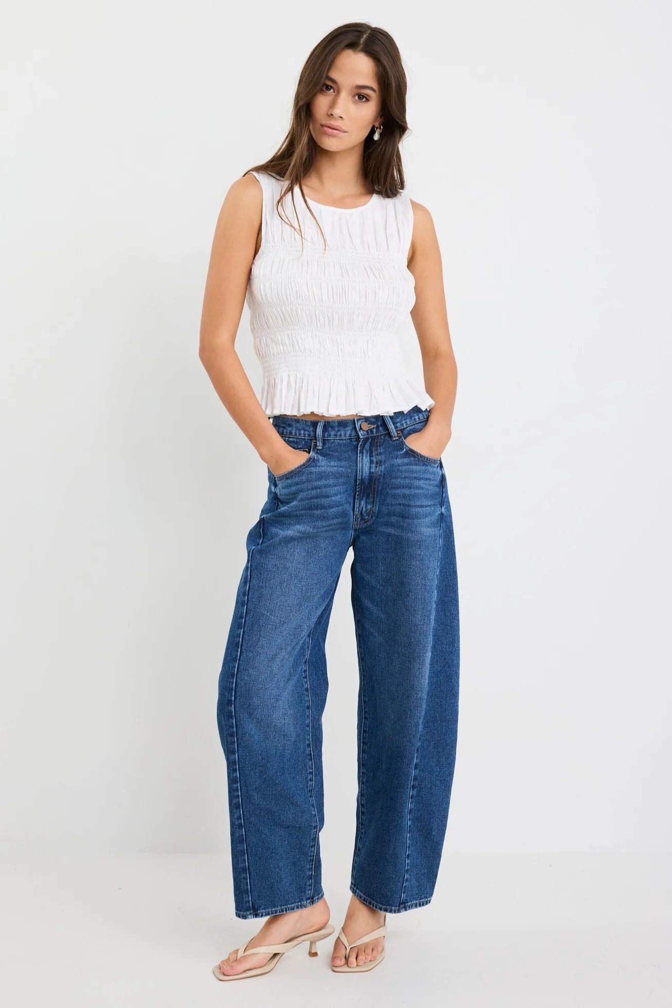 AMONG THE BRAVE // Impulsive Shirred Top IVORY