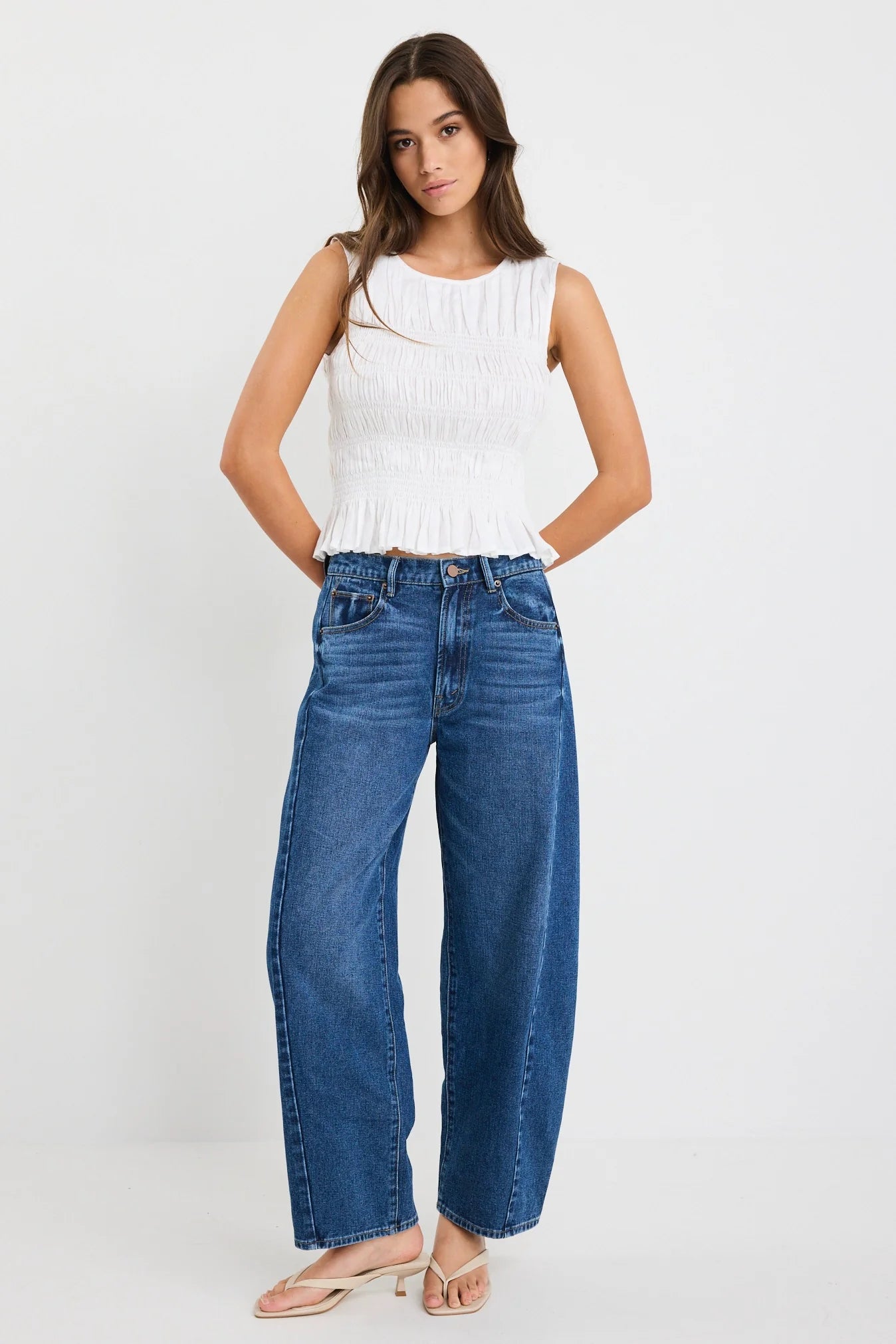 AMONG THE BRAVE // Impulsive Shirred Top IVORY