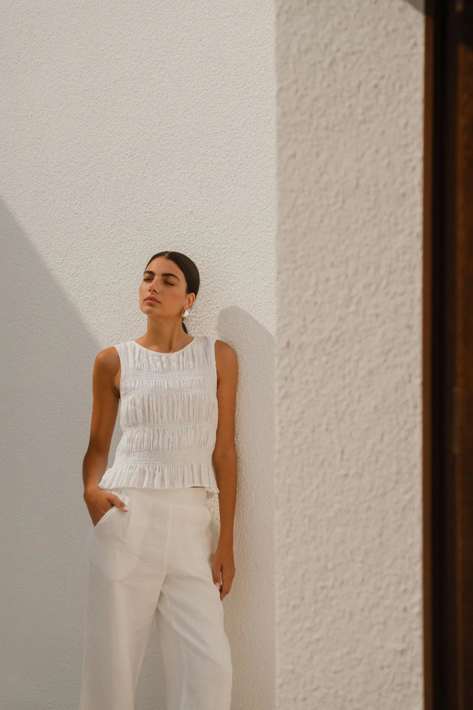 AMONG THE BRAVE // Impulsive Shirred Top IVORY