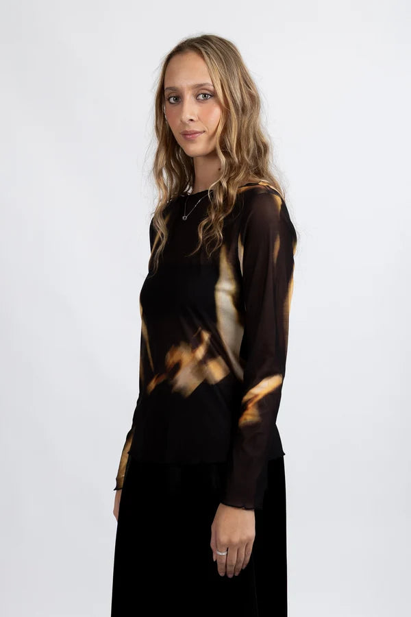 Iris Mesh Long Sleeve BLACK