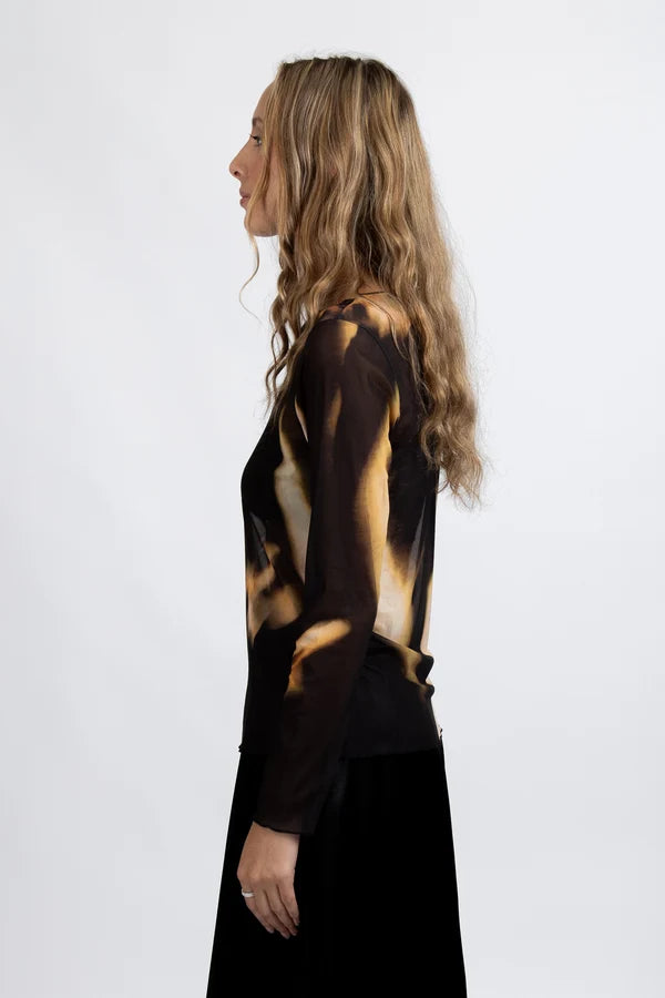 Iris Mesh Long Sleeve BLACK