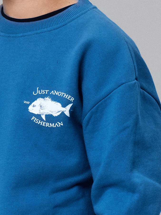 JAF KIDS // Mini Snapper Logo Crew SALVAGE BLUE