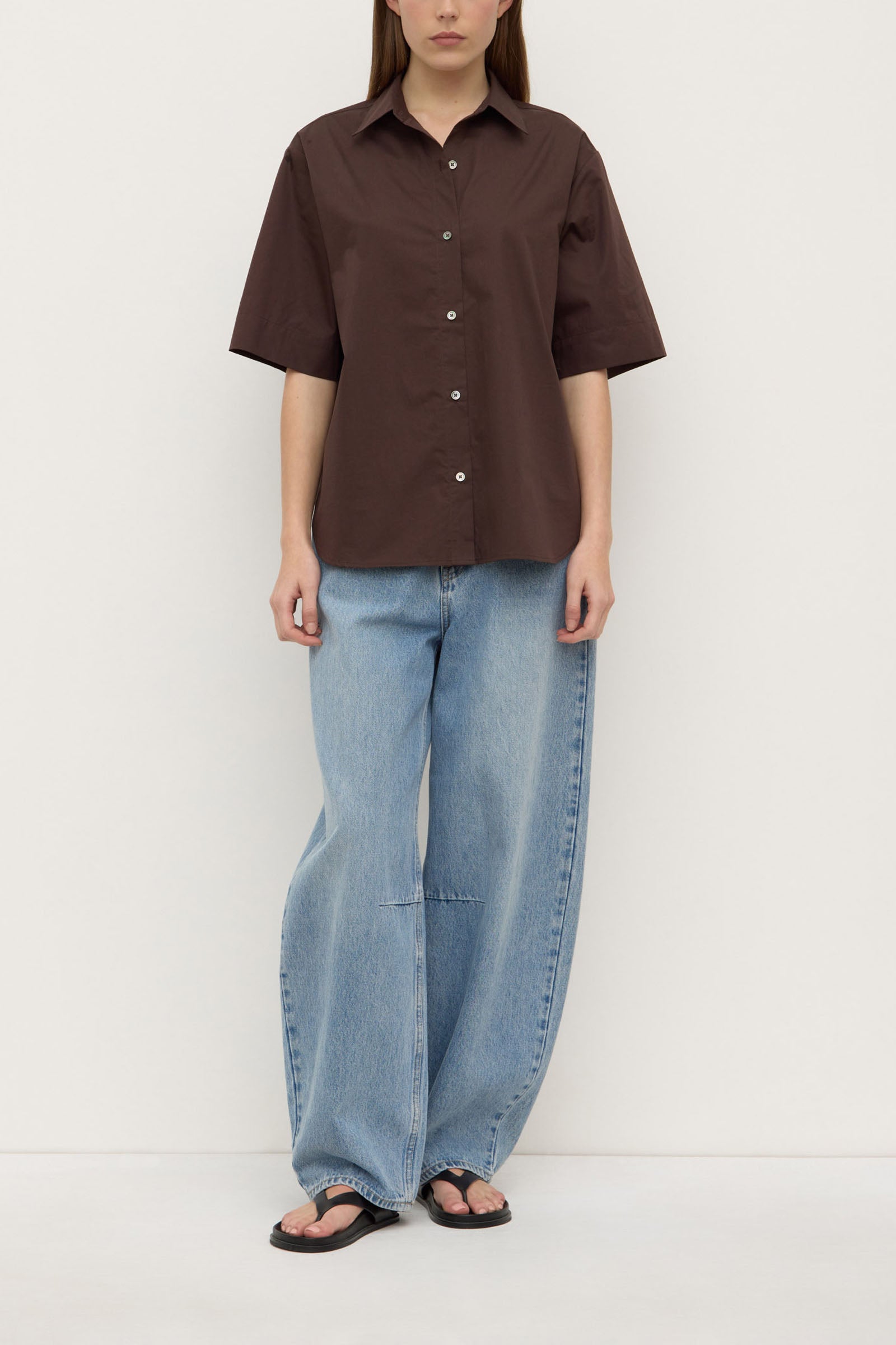 ASSEMBLY LABEL // Joni Short Sleeve Shirt GANACHE