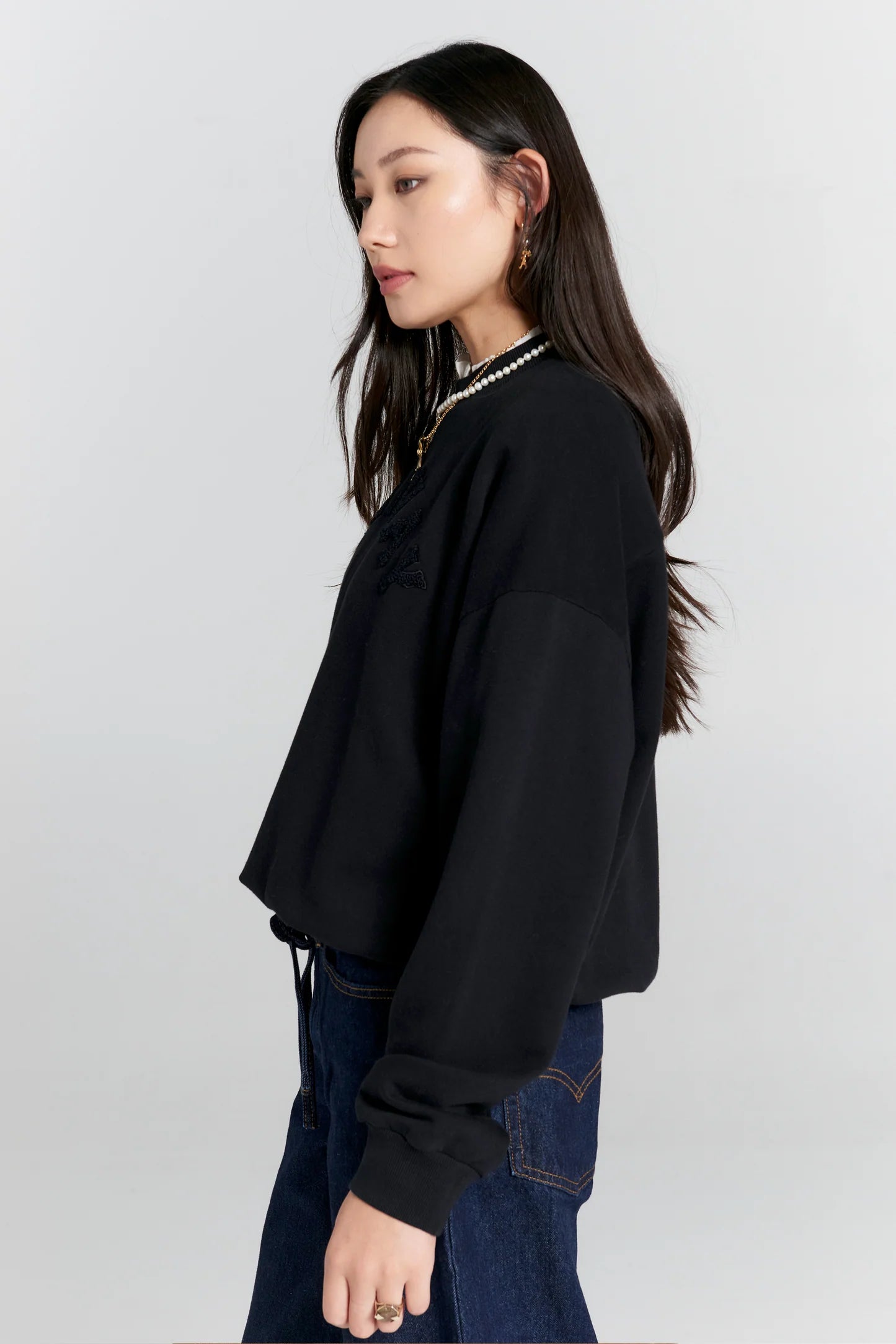 KAREN WALKER // Runaway College Crewneck BLACK
