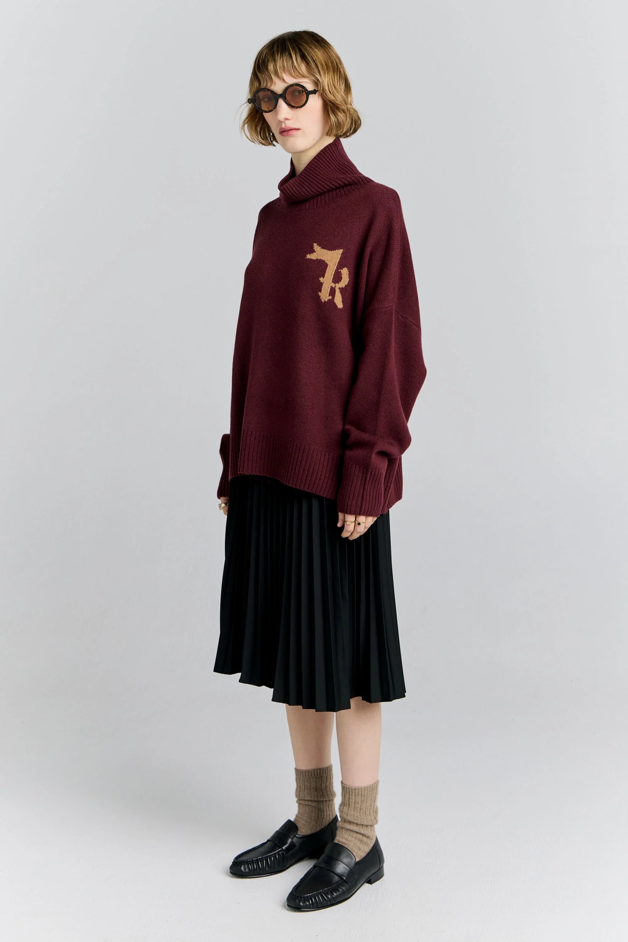 KAREN WALKER // K Flag Sweater MAHOGANY