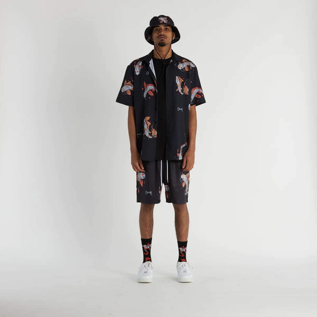 CRATE // Koi Fish Swim Shorts BLACK