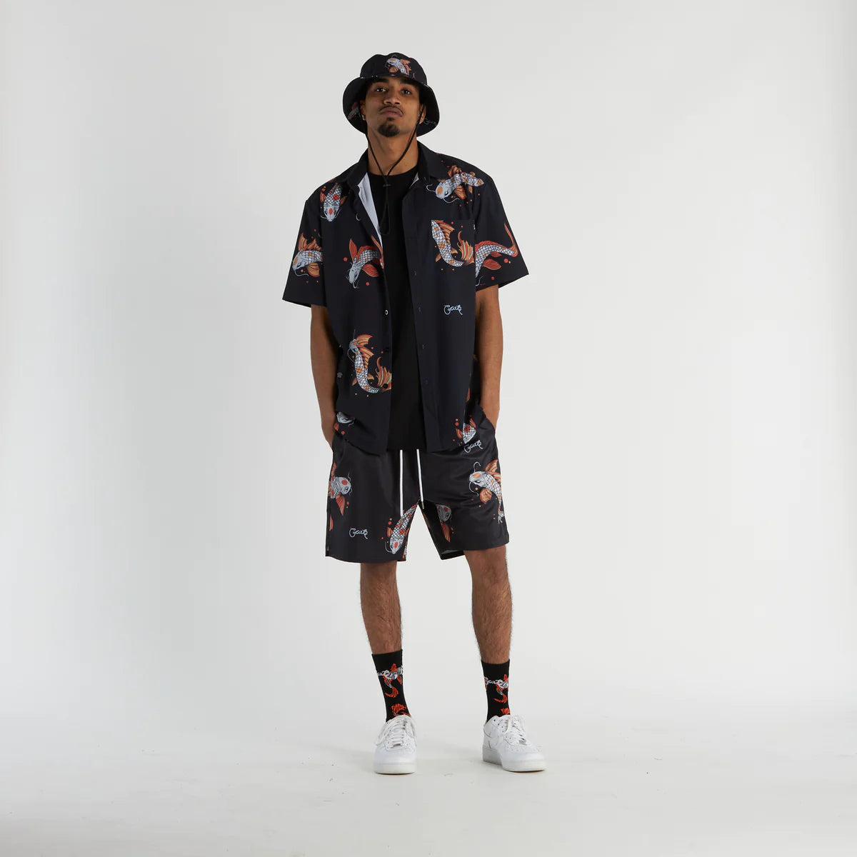 CRATE // Koi Fish Swim Shorts BLACK