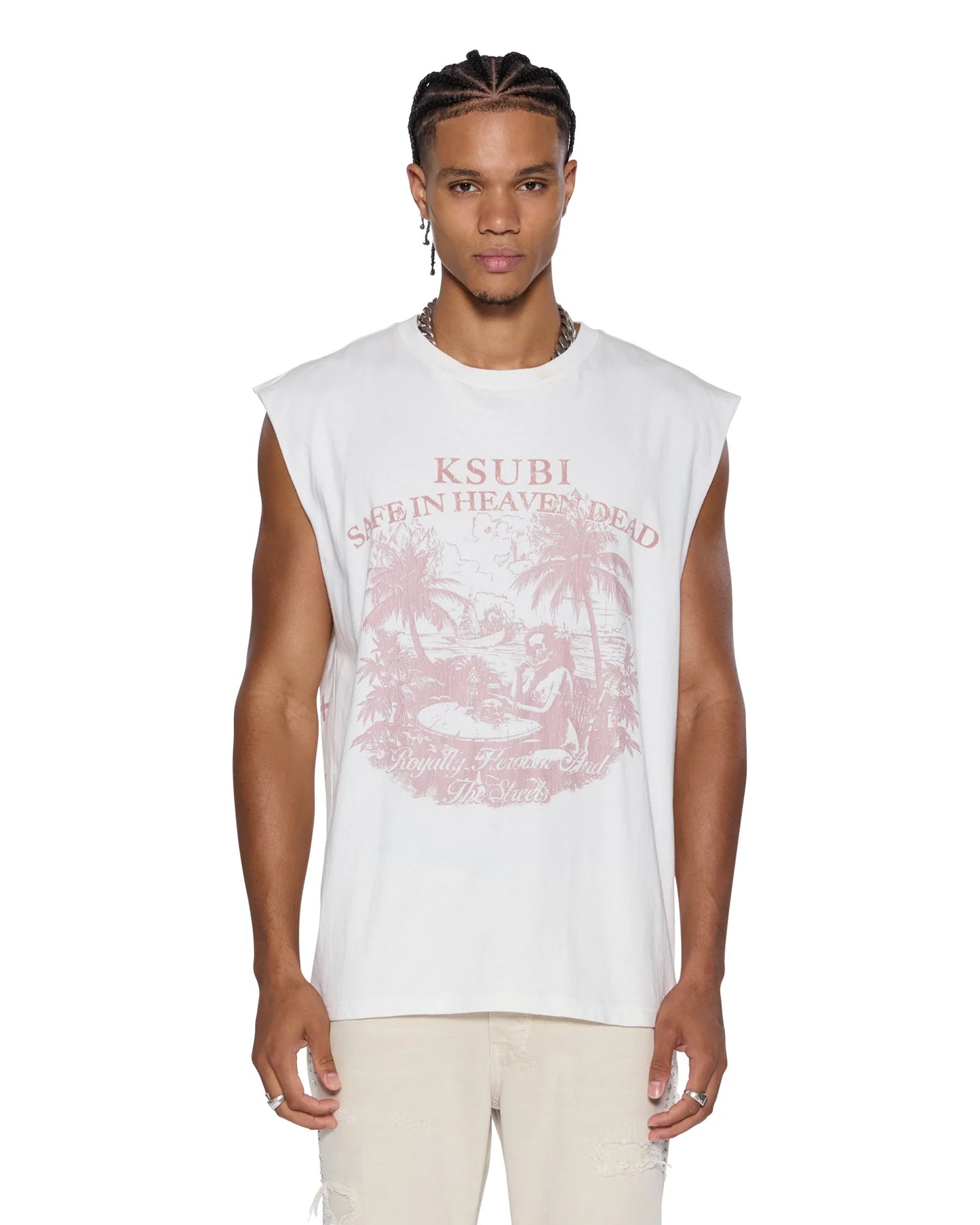 KSUBI // Paradiso Cut Off Tee VINTAGE WHITE