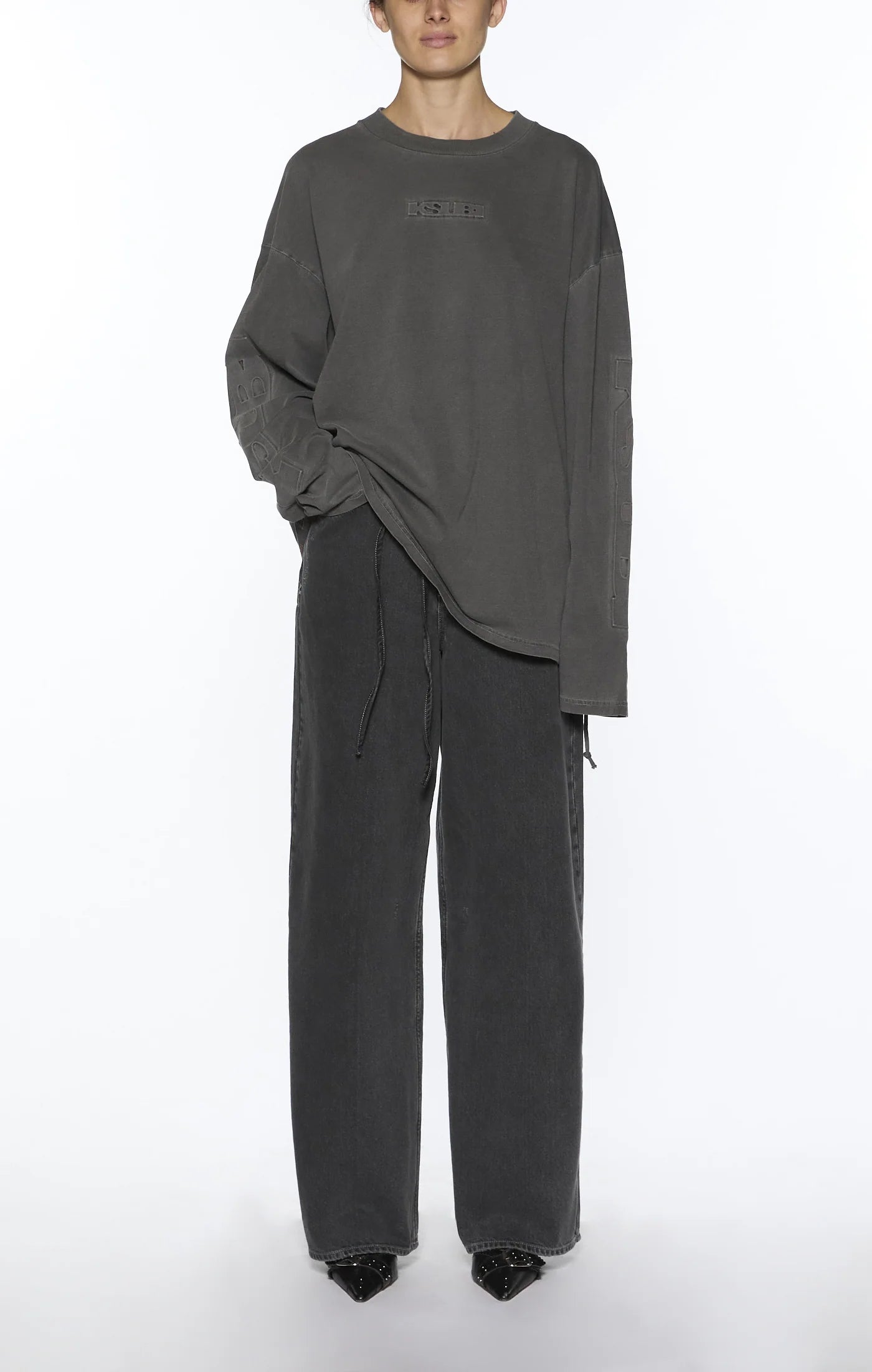 KSUBI // Sott Boyfriend LS Tee CHARCOAL