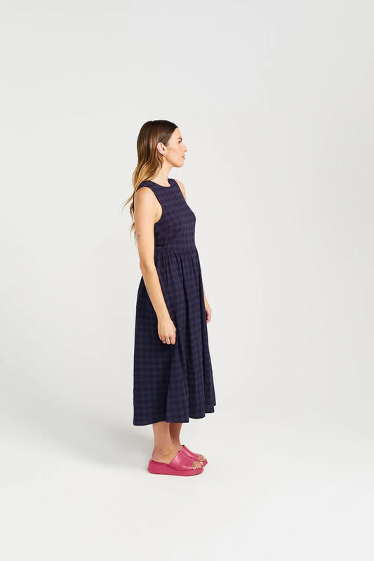 THING THING // Kippa Dress NAVY CHECK
