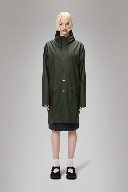 RAINS // UNISEX Long Jacket GREEN