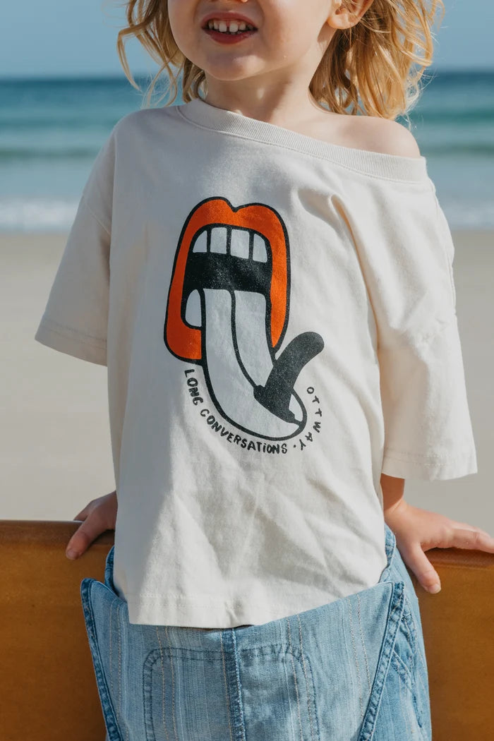 Lazy Waves Kids Tee OFF WHITE