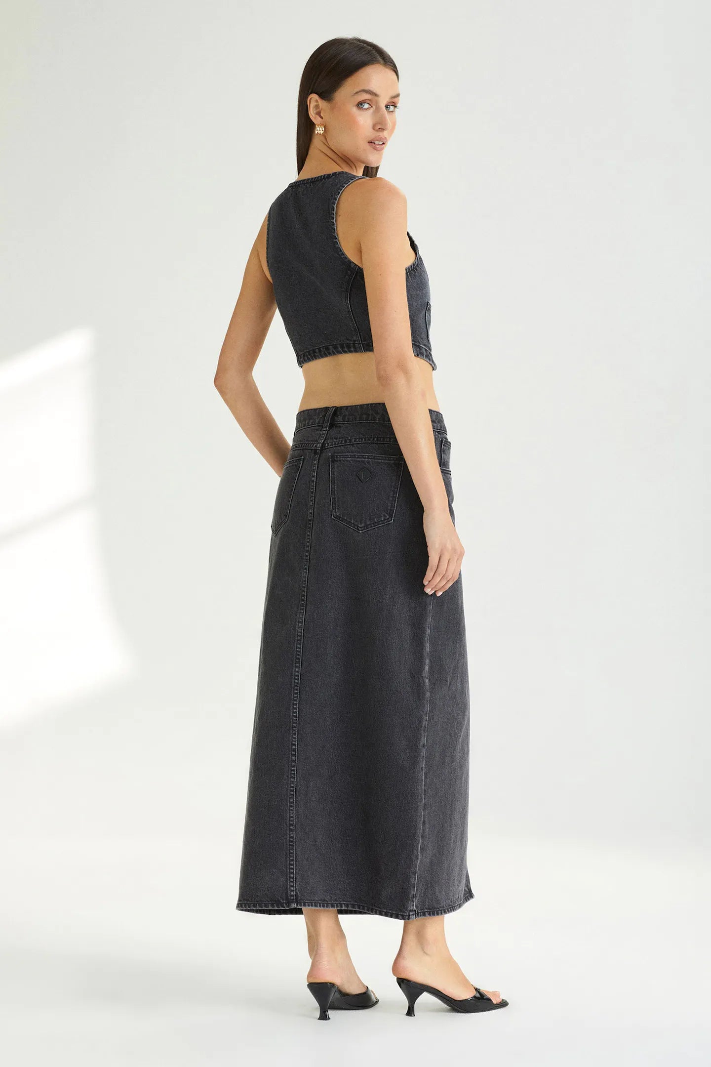 ABRAND // Low Maxi Skirt Chloe WASHED BLACK