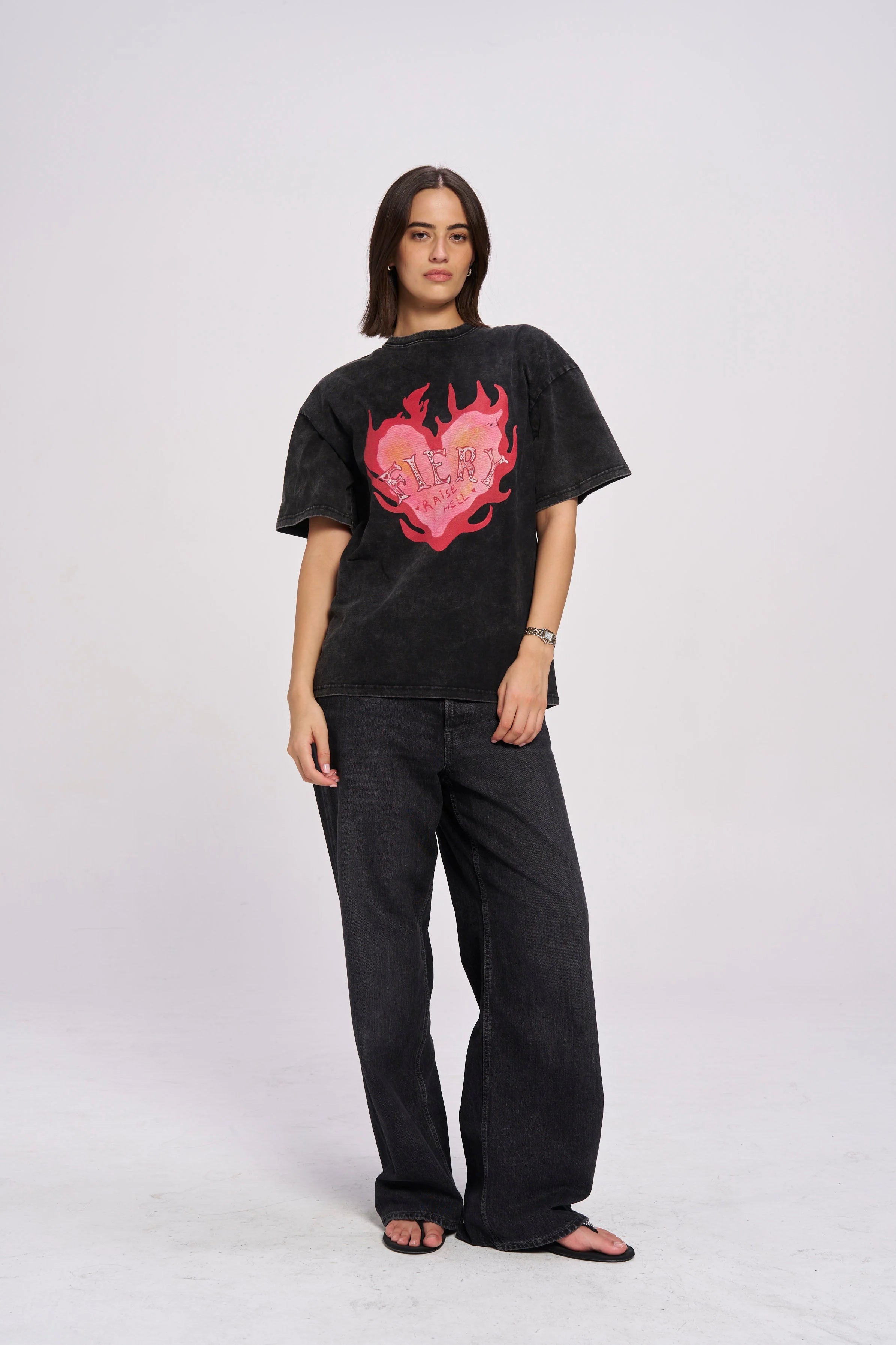 MAKU // Fiery Oversized SNOW WASH BLACK