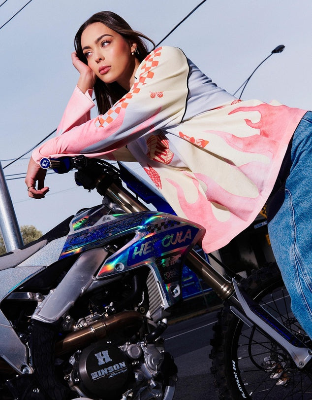 MAKU // Moto Long Sleeve Tee FIERY PINK